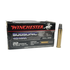Munições Winchester Subsonic - .22WM - 45 grains